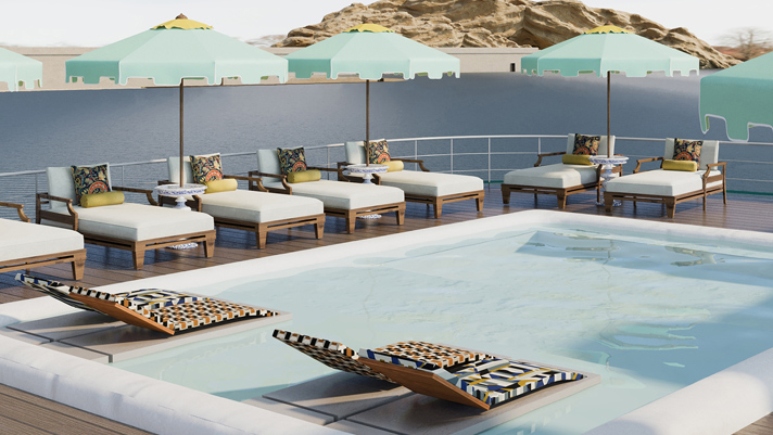 Relax onboard at the AmaDahlia Sundeck pool. 