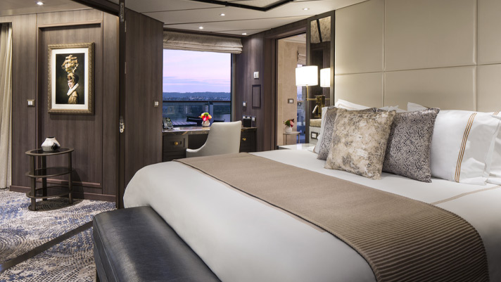 Retreat back to the elegant Pinnacle Suite onboard Rotterdam.