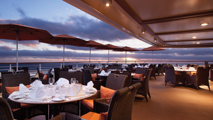 Enjoy a meal onboard at Terrace Cafe