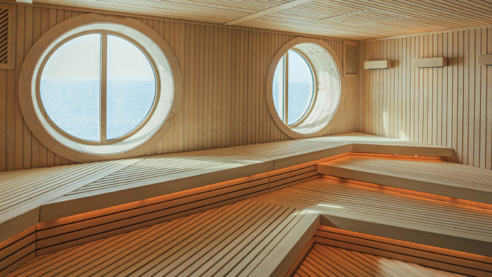 Unwind in the luxurious spa onboard featuring a state-of-the-art sauna. 