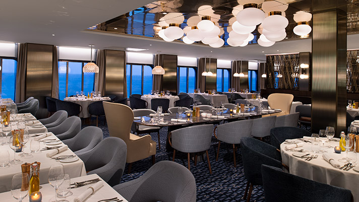 Dine in elegance at the Cyprus Restaurant onboard Celebrity Apex. 