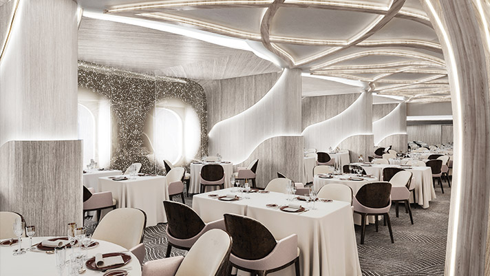 Compass Rose dining room onboard Seven Seas Grandeur