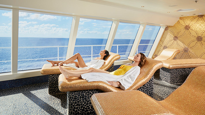 CloudSpa Thermal Lounge onboard Carnival Cruise Line.