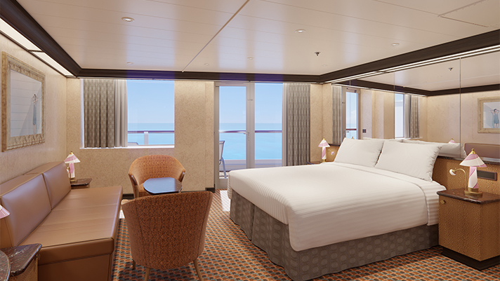 Grand Vista stateroom onboard Carnival Cruise Line.