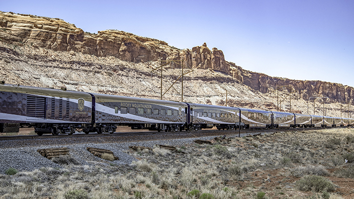 Experience a scenic rail journey through Moab, Utah.