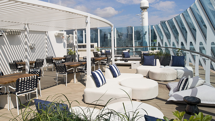 Retreat and soak up the sun on the gorgeous SunDeck exclusively on Celebrity Edge class ships.