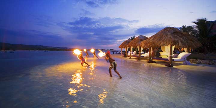 Sandals Beach Fire Dance
