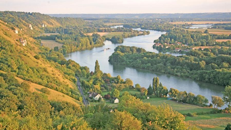 An aerial view of a European Rhine River Cruise.