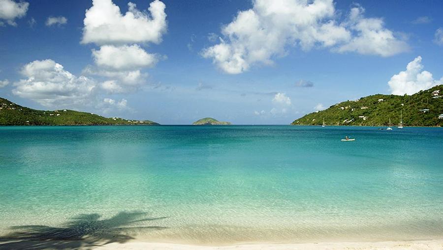 A view of a Caribbean beach.