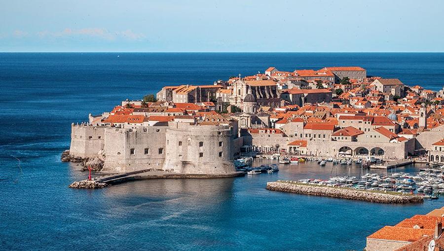 A view of Dubrovnik's city walls.