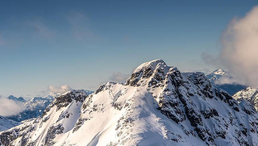 Landscape view of mountains in Alaska. 