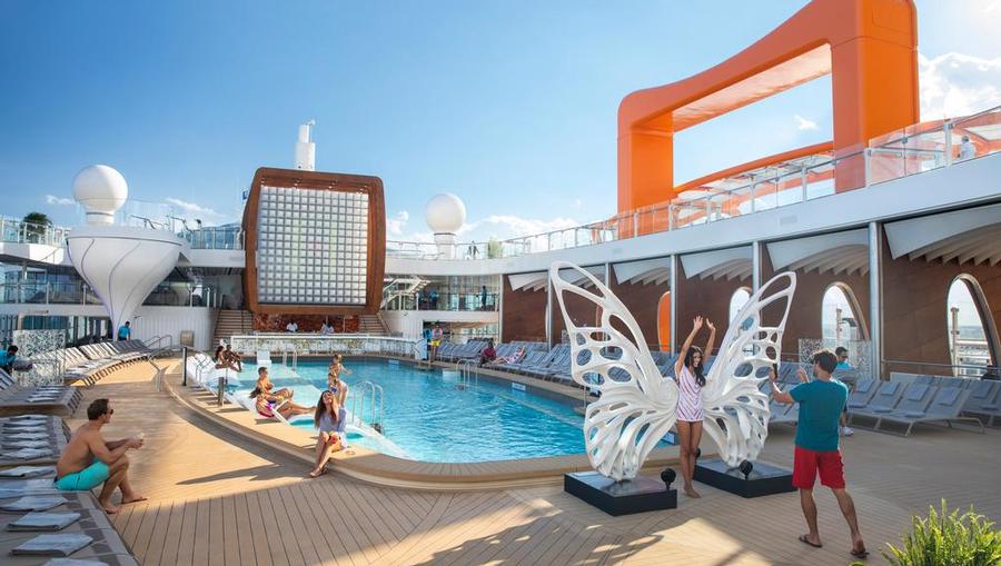  A view of the Pool Deck onboard Celebrity Edge