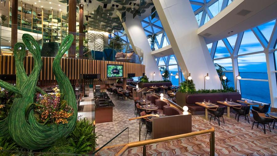 A view of the Eden Restaurant onboard Celebrity Edge
