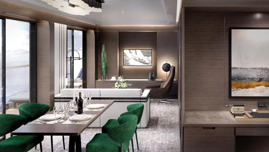 An inside look on one of the Suites onboard Ritz Carlton Yachts.