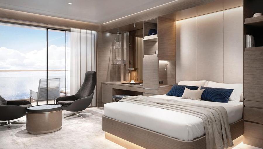 An inside look on the Terrace Suites onboard the Ritz Carlton Yachts. 