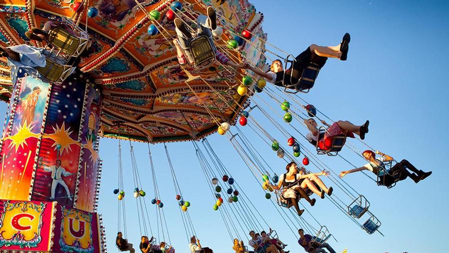 Oktoberfest swings in Munich, Germany.