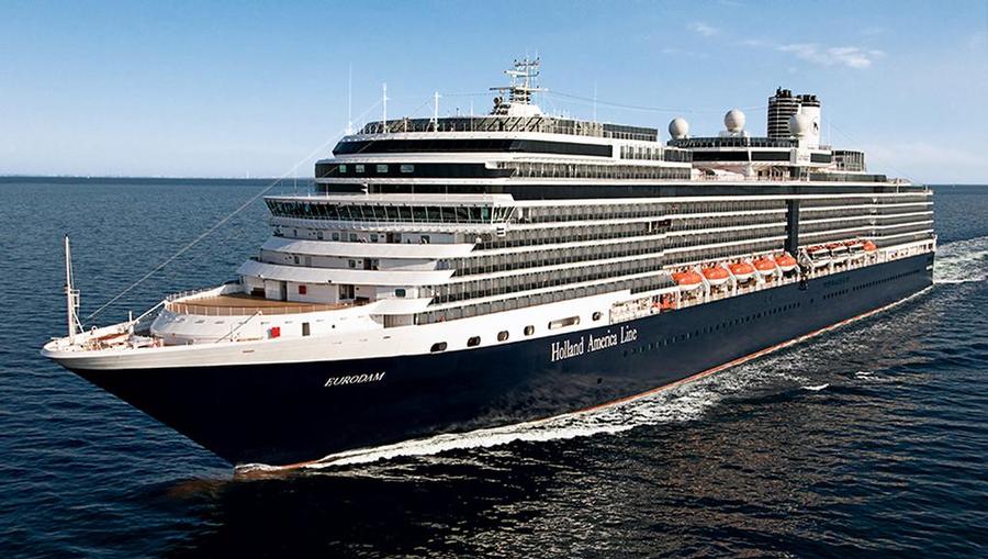 Holland America Eurodam sailing the waters of Alaska.