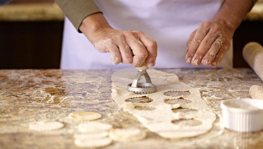 Baking at the Culinary Center onboard Oceania Cruises.